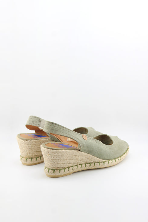 Verbenas Peep-Toe Espadrille Slingback Wedge